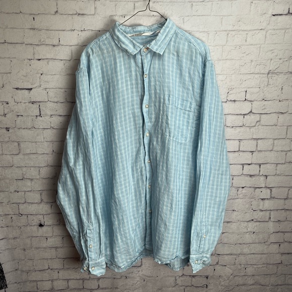 Tommy Bahama Shirts Tommy Bahama Linen Blend Mens Xlt Light Blue